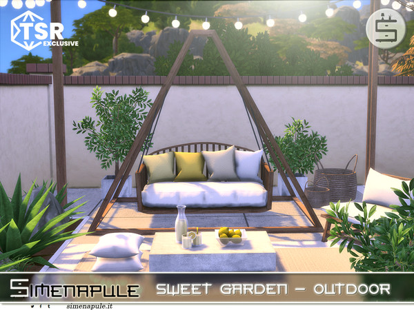 Sims 4 — Sweet Garden Outdoor by Simenapule — Create a cozy and relaxing outdoor corner with the Sweet Garden set. This