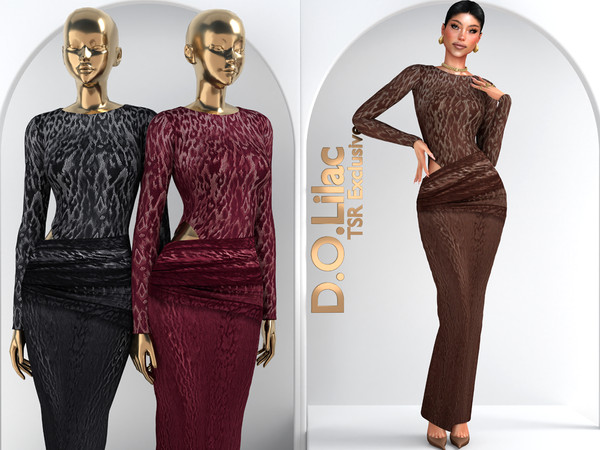 Sims 4 — Leopard Lace Set DO151 by DOLilac — Includes: (Top + Bottom)