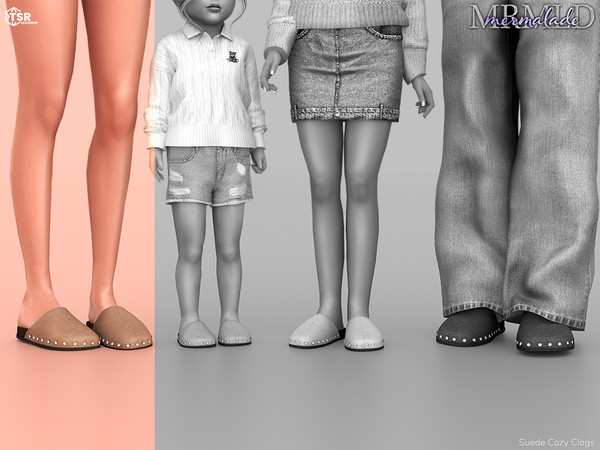Sims 4 — MERMALADE Suede Cozy Clogs S702 (Female) by Mermalade — New Mesh