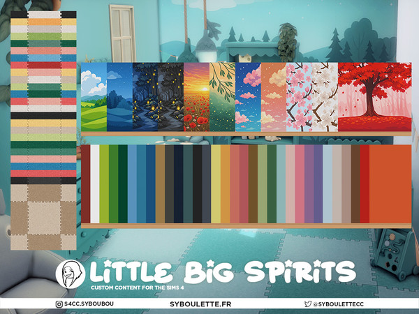Sims 4 — Patreon Release - Little Big Spirits - Walls & Floor by Syboubou — Little Big Spirits is a joyful kid