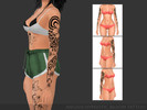 Sims 4 — Hypnotic Bloom Tattoo by ANGISSI — PREVIEWS MADE USING HQ MOD HQ compatible