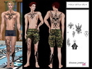 Sims 4 — Male tattoo #14 by Simmer_creator9 — Have 10 different variations. Teen - Elder Can be used on Alpha skin