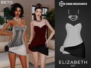 Sims 4 — Elizabeth (Set) by Beto_ae0 — Elegant and luxurious dress adorned with pearls, accompanied by a necklace and