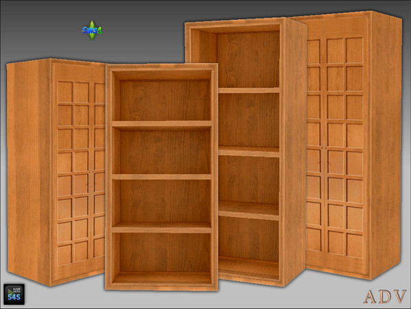 Sims 4 — ADV_Mabra_s4EntrywaySet04_tallcabinetclosedv1 by MABRA2 — Tall open and closed cabinets 2 versions