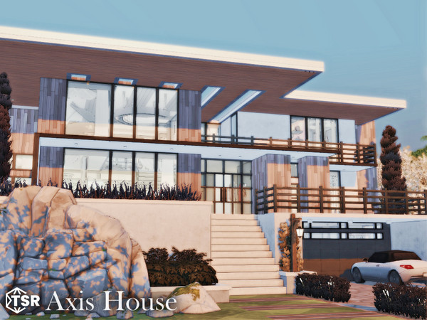 Sims 4 — Axis House l noCC by simZmora — A modern luxury hillside villa designed for elegant family. This spacious build