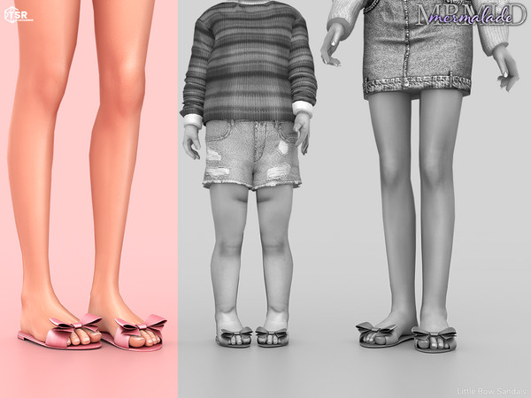 Sims 4 — MERMALADE Little Bow Sandals S709 (Female) by Mermalade — New Mesh
