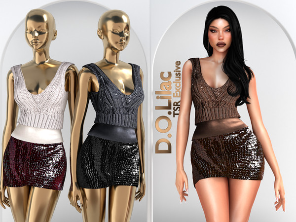 Sims 4 — Shimmer Edge Set DO155 Bottom 2192 by DOLilac — Includes: (Top + Bottom)