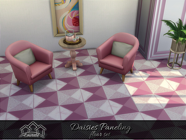 Sims 4 — Daisies Paneling floor 3 by Emerald — Daisies symbolize joy, cheerfulness and represent the simplicity of