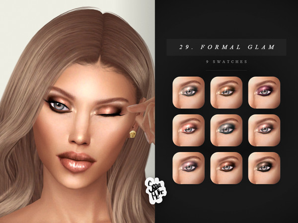 Sims 4 — 29. Formal Glam Eyeshadow by saratheme — -9 swatches