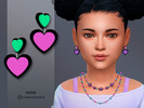 Sims 4 — Neon Heart Earrings Child by Suzue — New Mesh (Suzue)
