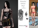 Sims 4 — Female tattoo #10 by Simmer_creator9 — Have 5 different variations.