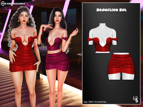 Sims 4 — (Wisteria) Seduction Skirt by WisteriaSims — Elevate your Sims' wardrobe with the Seduction Set