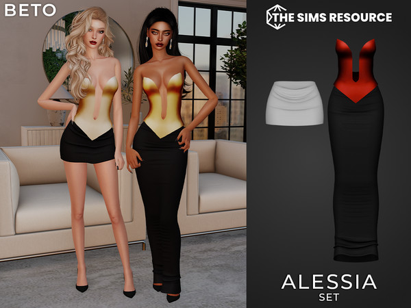 Sims 4 — Alessia (Set) by Beto_ae0 — Sexy party dress, enjoy it!