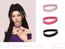 Sims 4 — Choker with Lace by Dissia — Choker with a lace addon