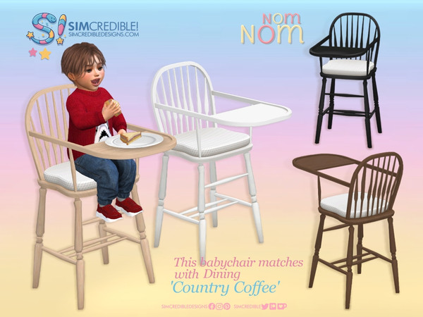 Sims 4 — NomNom - Country Coffee Baby High Chair by SIMcredible! — Since some of you enjoyed the fact we included a