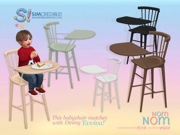 Sims 4 — NomNom - Evviva! Baby High Chair by SIMcredible! — Since some of you enjoyed the fact we included a matching