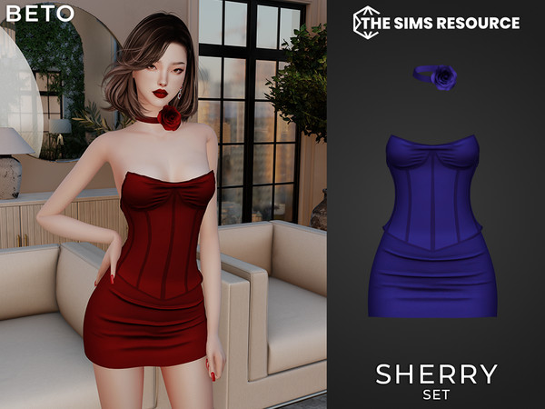 Sims 4 — By Beto - Sherry (Necklace) by Beto_ae0 — Sexy outfit with corset and necklace included, enjoy!