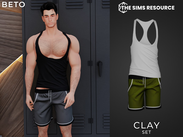 Sims 4 — By Beto - Clay (Shorts V1) by Beto_ae0 — Men's sporty outfit, enjoy it