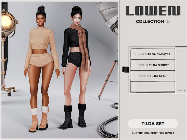 Sims 4 — LOWEN - Tilda Shorts by VentaStudio — Tilda Sweater