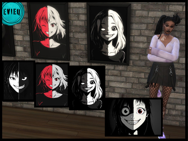 Sims 4 — Wild Faces Paintings by btaylor19 — Wild Faces Painting 1 is a recolor of the Ex Libris Book Print from the Book