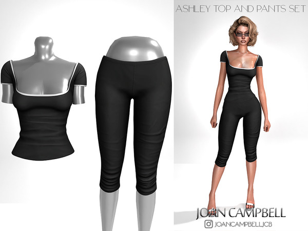 Sims 4 — ASHLEY TOP AND PANTS SET by Joan_Campbell_Beauty_ — INCLUDES: TOP (9 swatches)