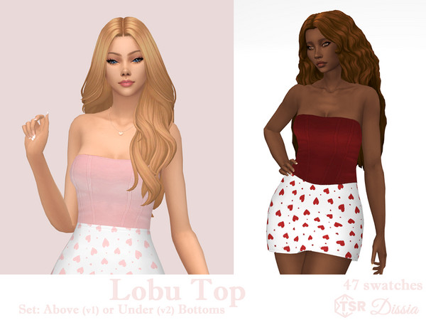Sims 4 — Lobu Top by Dissia — Corset velvet top above or under bottoms