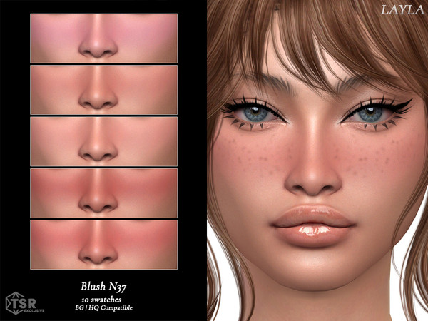 Sims 4 — Blush N37 by Layla — Female blush Previews were made using HQ Mod