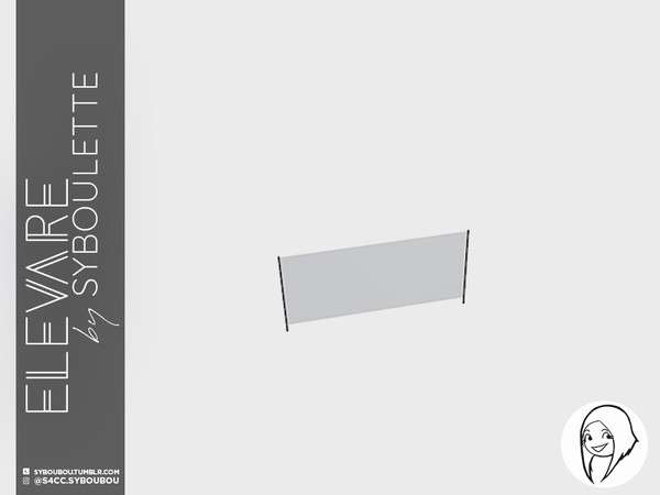 Sims 4 — Elevare - Minimalist Glass Fence by Syboubou — This is a fence in a sleek, minimalist design with transparent