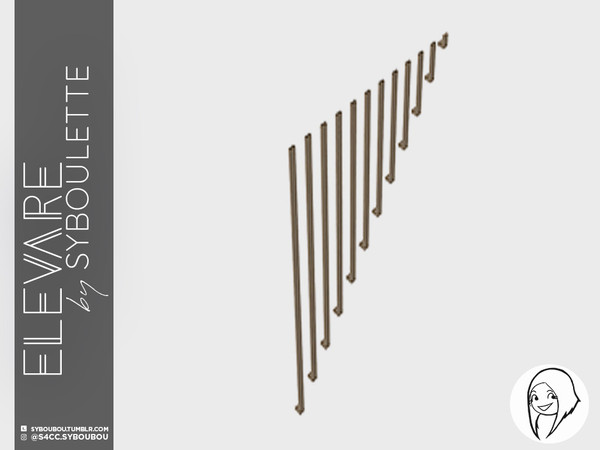 Sims 4 — Elevare - Ceiling Rail Decor (Right- Tall) by Syboubou — Those are decor railing that will fit any stairs to