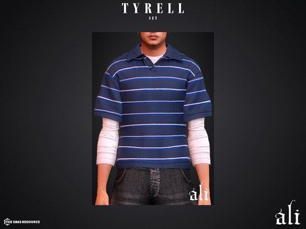 Sims 4 — TYRELL top v1 by ali1 — 3 Piece Set including: Jorts and 2 Polo Shirts with and without sleeves