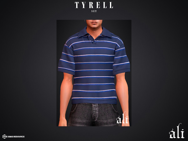 Sims 4 — TYRELL top v2 by ali1 — 3 Piece Set including: Jorts and 2 Polo Shirts with and without sleeves