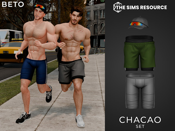 Sims 4 — By Beto - Chacao (Shorts V2) by Beto_ae0 — Men's sportswear outfit with included cap, enjoy!