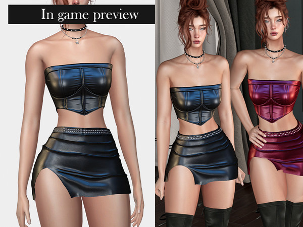 Sims 4 — (MYDARLING20) Sofia - Leather Top  - FEMALE by Mydarling20 — Outfit Information Age Groups: Teens, Young Adults,