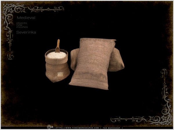 Sims 4 — Medieval - grain bags by Severinka_ — A set of furniture and decor in the Medieval style for decorating a