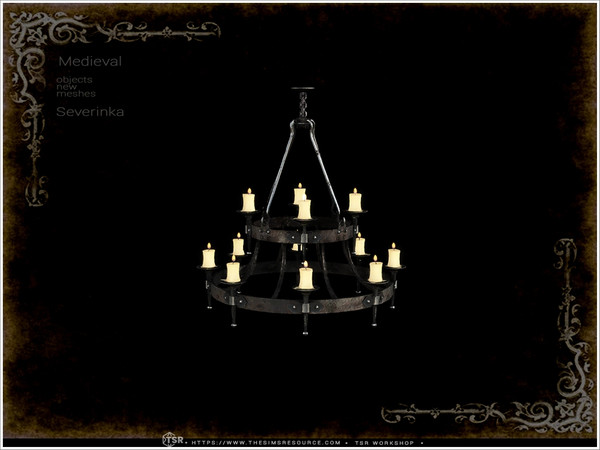 Sims 4 — Medieval - ceiling lamp with candles by Severinka_ — A set of furniture and decor in the Medieval style for
