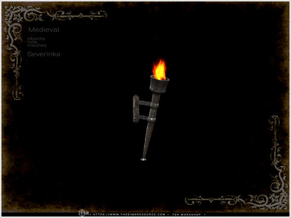 Sims 4 — Medieval - wall torch by Severinka_ — A set of furniture and decor in the Medieval style for decorating a