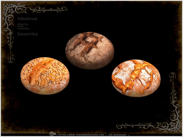 Sims 4 — Medieval - bread by Severinka_ — A set of furniture and decor in the Medieval style for decorating a kitchen,