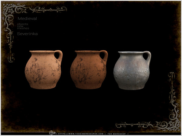 Sims 4 — Medieval - milk jug by Severinka_ — A set of furniture and decor in the Medieval style for decorating a kitchen,