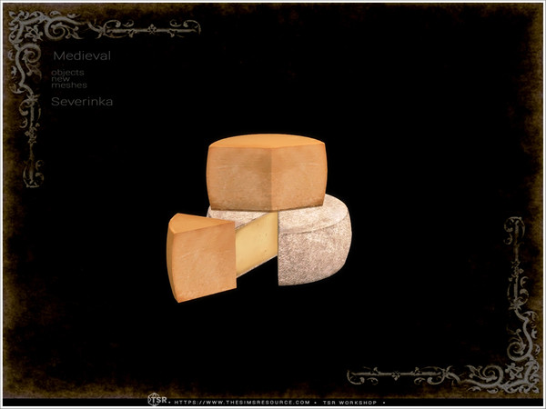 Sims 4 — Medieval - cheese by Severinka_ — A set of furniture and decor in the Medieval style for decorating a kitchen,