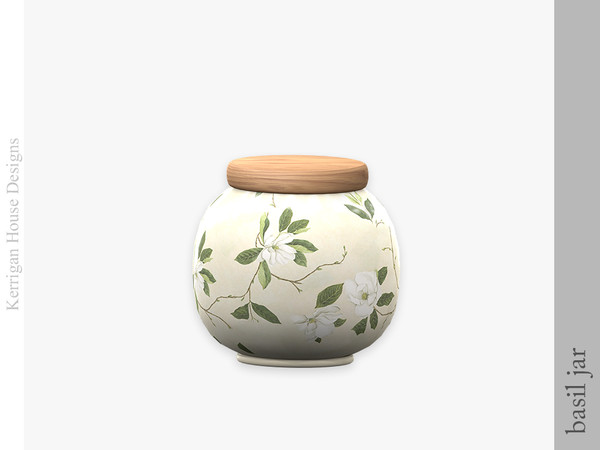 Sims 4 — Basil Jar by kerriganhouse — An add-on kitchen clutter set.