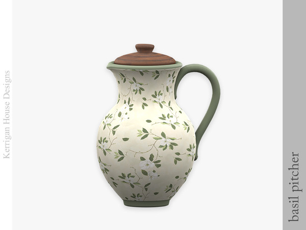 Sims 4 — Basil Pitcher by kerriganhouse — An add-on kitchen clutter set.