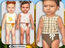 Sims 4 — Infants Easter Bodysuits by Pelineldis — Kids fashion clothing: five bodysuits for infants girls with Easter