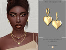 Sims 4 — Gold Hoop Heart Earrings by Glitterberryfly — A gold hoop heart earring