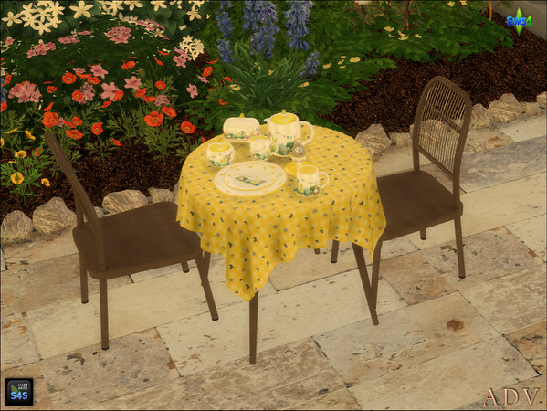 Sims 4 — ADV_Mabra_s4EasterSet17_diningchair by MABRA2 — Dining table and chair with Easter tableware