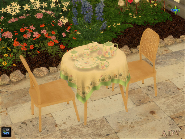 Sims 4 — ADV_Mabra_s4EasterSet19_diningchair by MABRA2 — Dining table with chair and Easter tableware