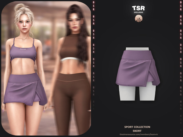 Sims 4 — Sport Collection - 1 Skort BD1663 by busra-tr — - Set Inclued : Top x4 - Short - Legging - Skort - Short - Skirt