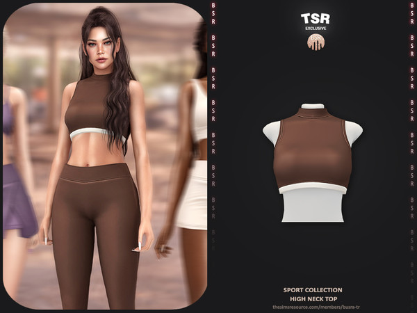 Sims 4 — Sport Collection - 2 High Neck Top BD1663 by busra-tr — - Set Inclued : Top x4 - Short - Legging - Skort - Short