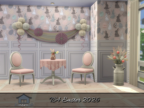 Sims 4 — TS4 Easter 2026 wall2 by Emerald — Hand over the chocolate and no-bunny gets hurt! Happy Easter!