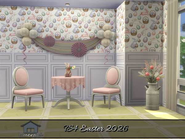 Sims 4 — TS4 Easter 2026 wall3 by Emerald — Hand over the chocolate and no-bunny gets hurt! Happy Easter!