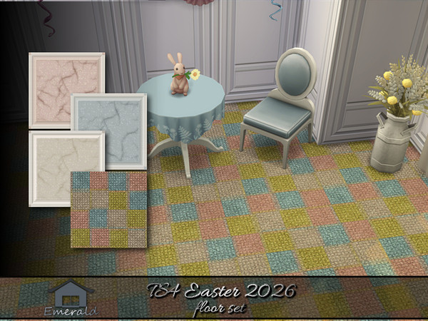 Sims 4 — TS4 Easter 2026 floor set by Emerald — Hand over the chocolate and no-bunny gets hurt! Happy Easter! (floor set)